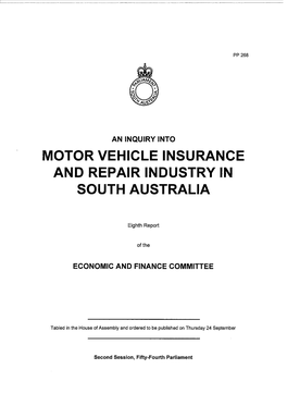 Motor Vehicle Insurance and Repair Industry in South Australia