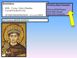 T 1/24 = Unit 3 Timeline • C 21 Q/V/A Due W 1/25 • AP TEST