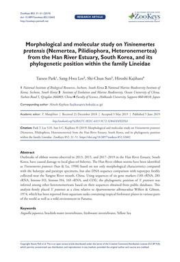 Morphological and Molecular Study on Yininemertes Pratensis