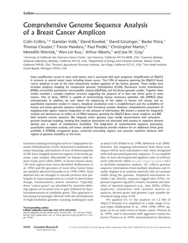 Comprehensive Genome Sequence Analysis of a Breast Cancer Amplicon