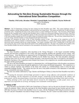 Advocating for Net-Zero Energy Sustainable Houses Through the International Solar Decathlon Competition