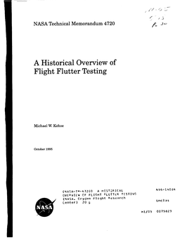 A Historical Overview of Flight Flutter Testing