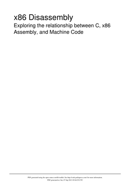 X86 Disassembly Exploring the Relationship Between C, X86 Assembly, and Machine Code