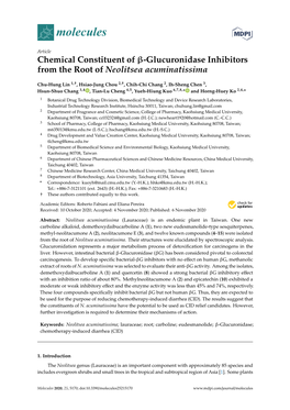 Chemical Constituent of -Glucuronidase Inhibitors from The