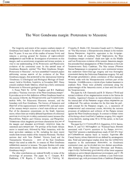 The Gondwana Margin: Proterozoic to Mesozoic