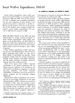 Social Welfare Expenditures, 1968–69