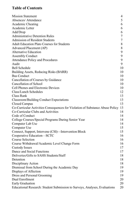 Table of Contents