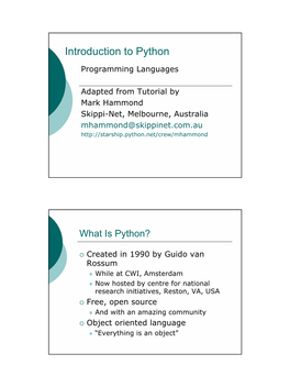 Introduction to Python