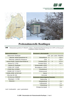 Probenahmestelle Reutlingen