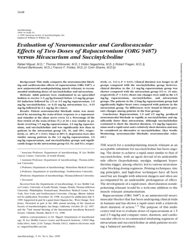 (ORG 9487) Versus Mivacurium and Succinylcholine