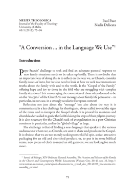 A Conversion … in the Language We Use”1