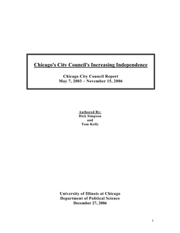 Chicago's City Council's Increasing Independence