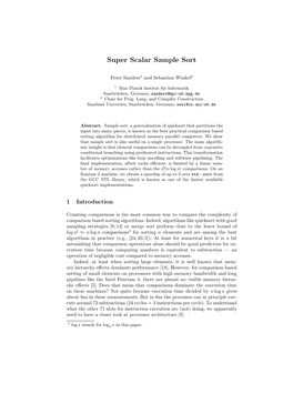 Super Scalar Sample Sort