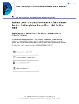 Habitat Use of the Amphidromous Catfish Genidens Barbus: First Insights at Its Southern Distribution Limit