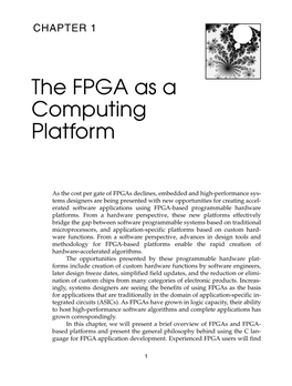 The FPGA As a Computing Platform