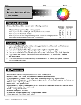 Color Wheel Value Scale