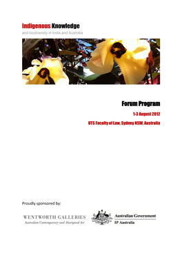 Indigenous Knowledge Forum Program