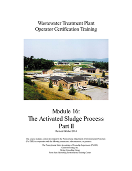 The Activated Sludge Process Part II Revised October 2014