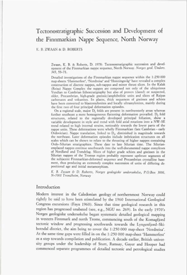 Tectonostratigraphic Succession and Development of the Finnmarkian Nappe Sequence, North Norway K