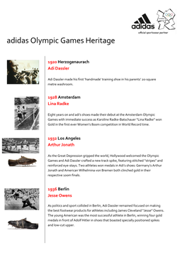 Adidas Olympic Games Heritage