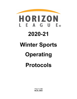 2020-21 Winter Sports Operating Protocols