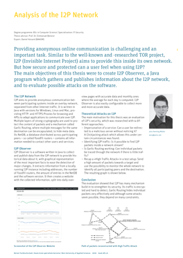 Analysis of the I2P Network