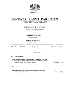 Penyata Rasmi Parlimen Parliamentary Debates