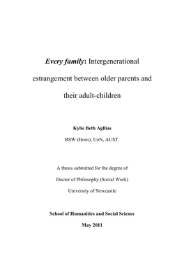 Intergenerational Estrangement Between Older Parents And