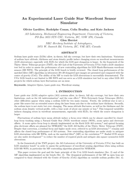 An Experimental Laser Guide Star Wavefront Sensor Simulator