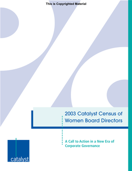 2003 Catalyst Census of Women Board Directors