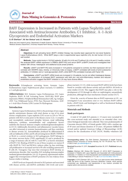 BAFF Expression Is Increased in Patients