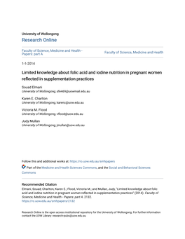 Limited Knowledge About Folic Acid and Iodine Nutrition in Pregnant Women Reflected in Supplementation Practices