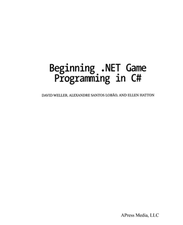 Beginning .NET Game Programming in En