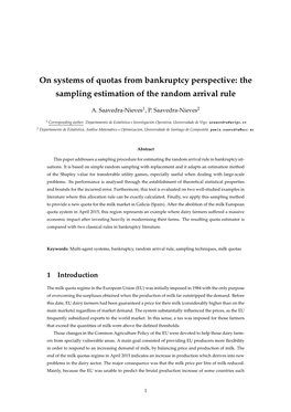 On Systems of Quotas from Bankruptcy Perspective: the Sampling Estimation of the Random Arrival Rule