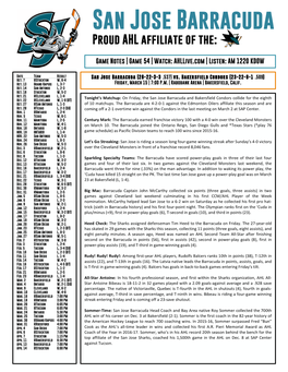 Game Notes | Game 54 | Watch: Ahllive.Com | Listen: AM 1220 KDOW