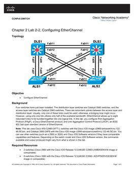 Chapter 2 Lab 2-2, Configuring Etherchannel
