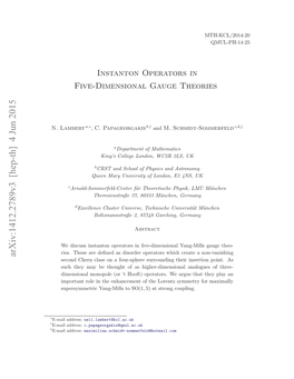 Instanton Operators in Five-Dimensional Gauge