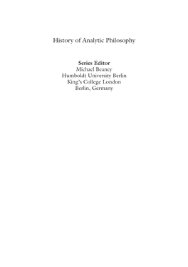 History of Analytic Philosophy