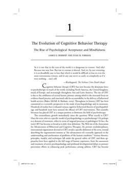 The Evolution of Cognitive Behavior Therapy