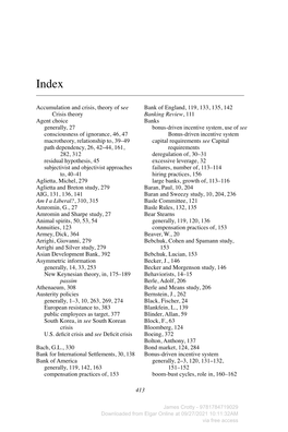 Accumulation and Crisis, Theory of See Crisis Theory Agent Choice