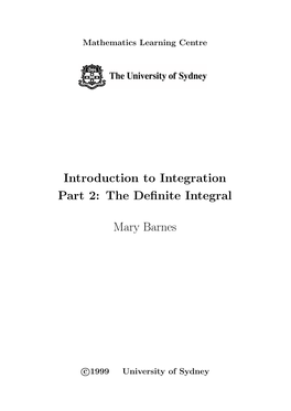 The Definite Integral