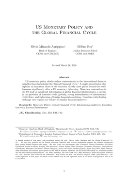 US Monetary Policy and the Global Financial Cycle