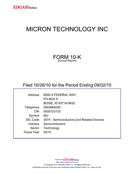 Micron Technology Inc