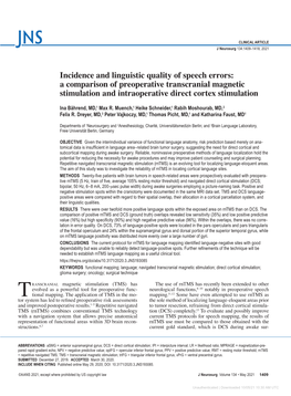 A Comparison of Preoperative Transcranial Magnetic Stimulation and Intraoperative Direct Cortex Stimulation