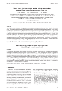 Sinos River Hydrographic Basin: Urban Occupation, Industrialization and Environmental Memory M