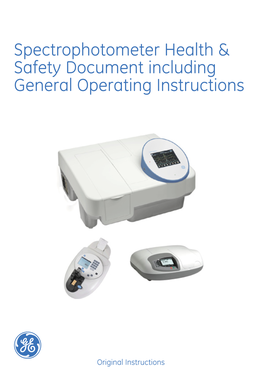 Spectrophotometer Health & Safety Document Including General