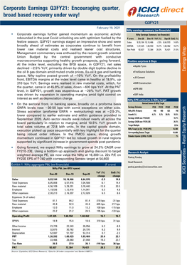 Earnings Wrap | Q3FY21 ICICI Direct Research