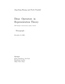 Dirac Operators in Representation Theory