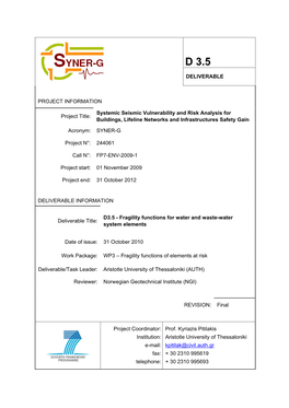 Encrypted D3.5 SYNER-G Fragility Functions for Water Waste Water