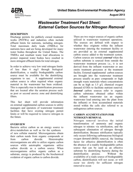 External Carbon Sources for Nitrogen Removal